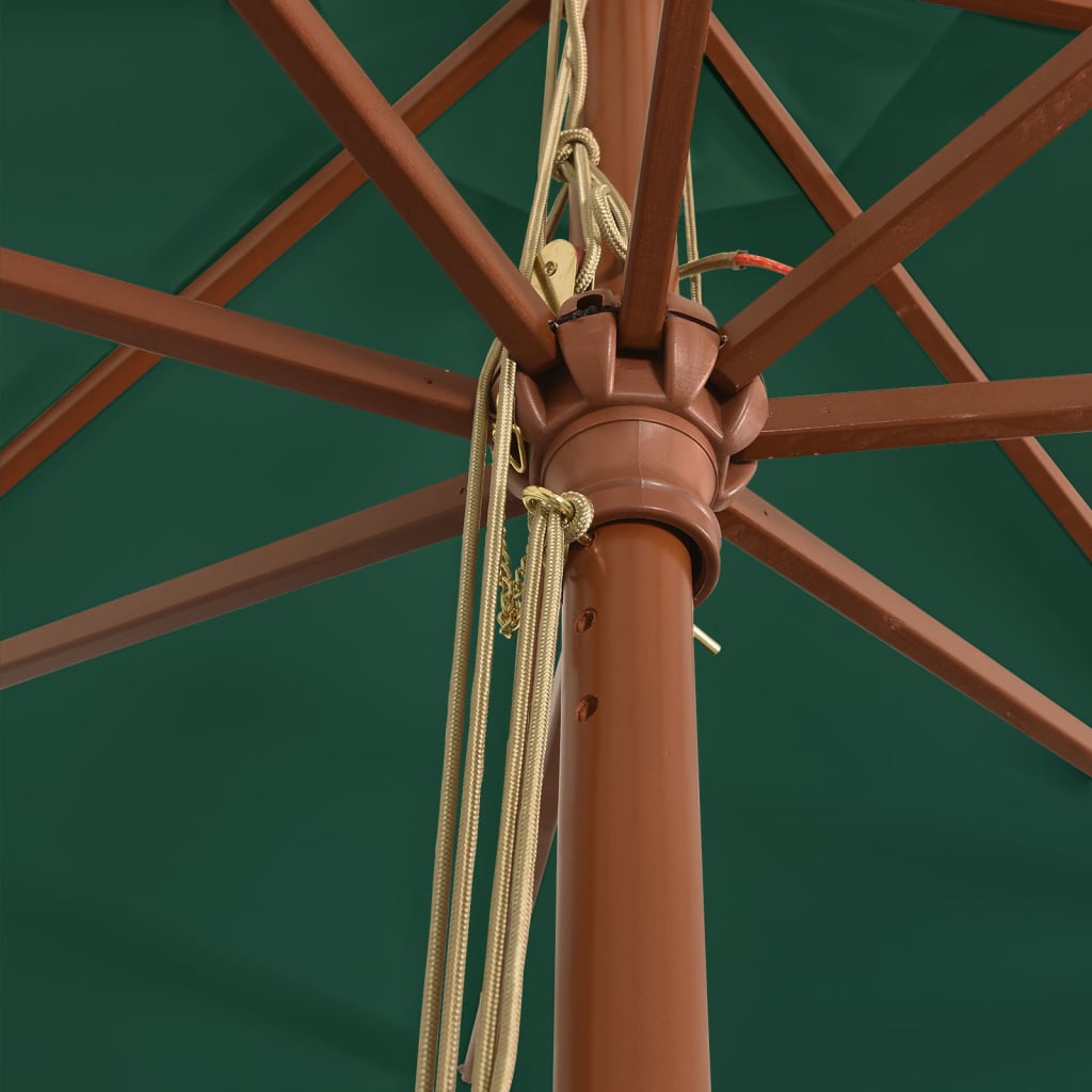 Sombrilla De Jardín Con Poste De Madera Verde 400x273 Cm_4