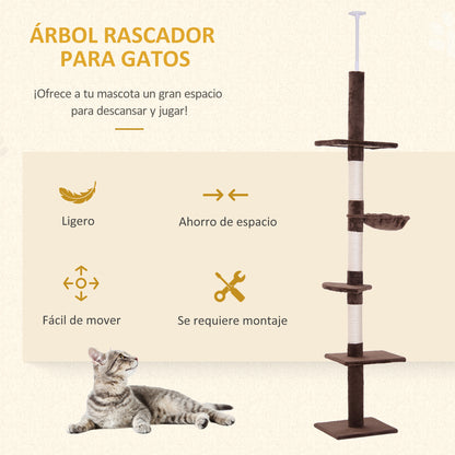 Pawhut Árbol Rascador Para Gatos De 230-260 Cm_3