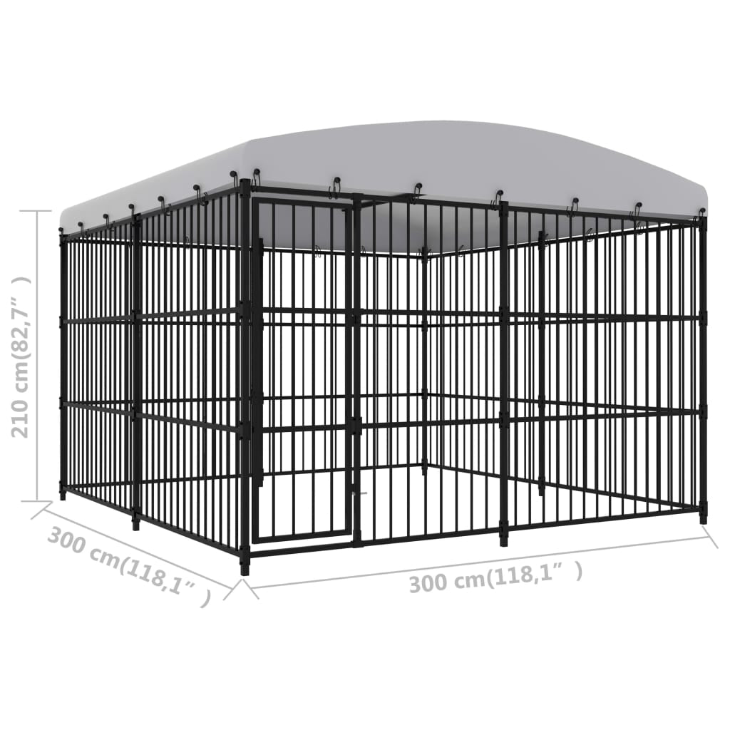 Vidaxl Perrera De Exterior Con Techo 300x300x210 Cm_2