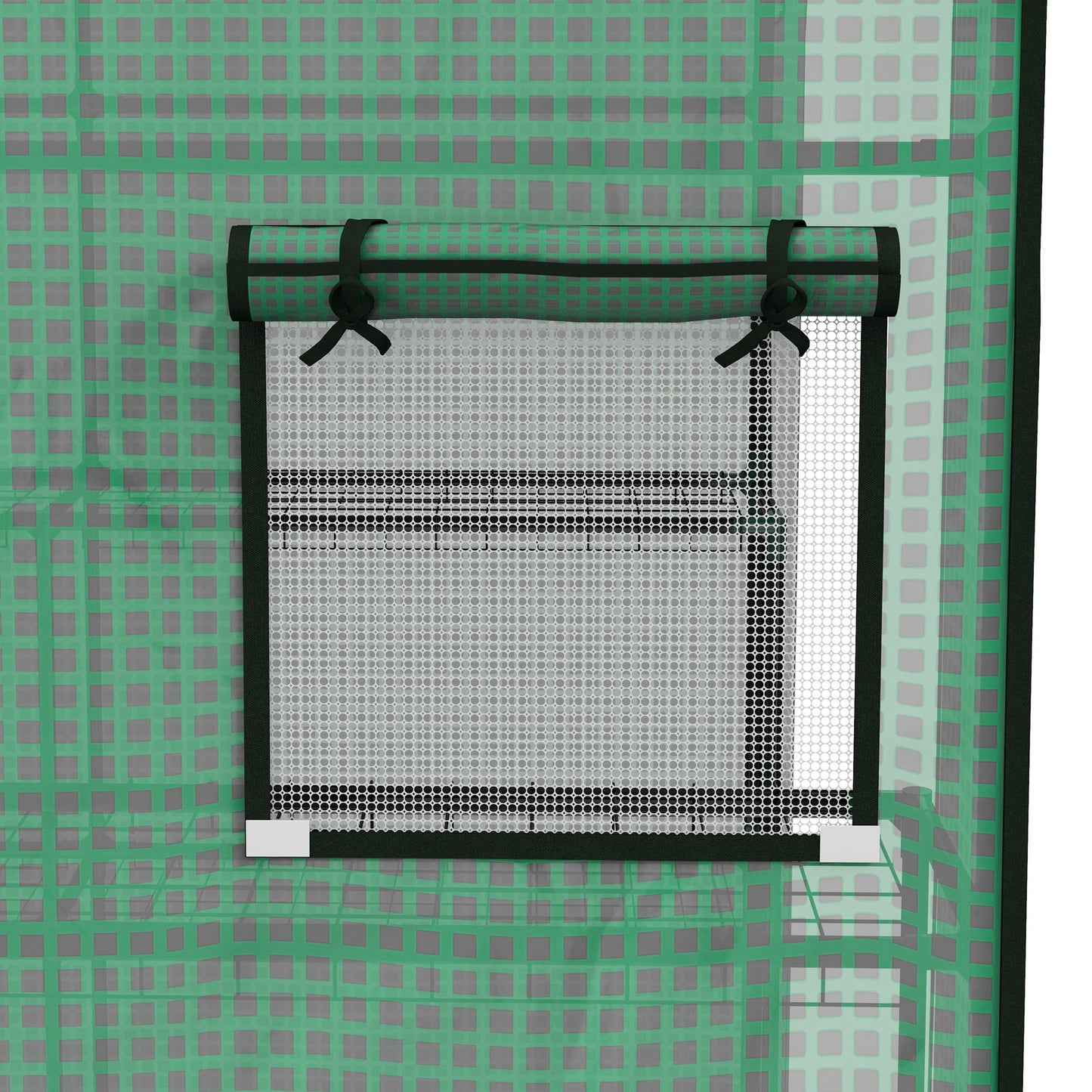 Outsunny Cubierta De Invernadero 140x143x190 Cm Con Ventana Anti-uv Verde_4