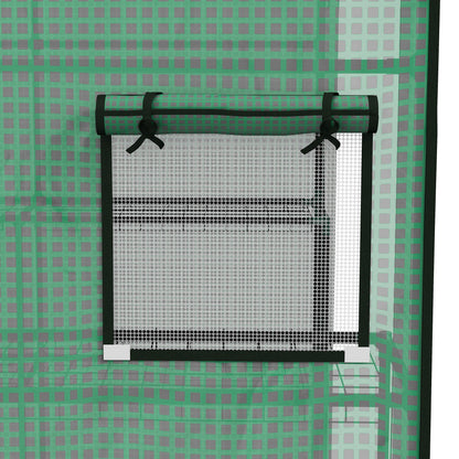 Outsunny Cubierta De Invernadero 140x143x190 Cm Con Ventana Anti-uv Verde_4
