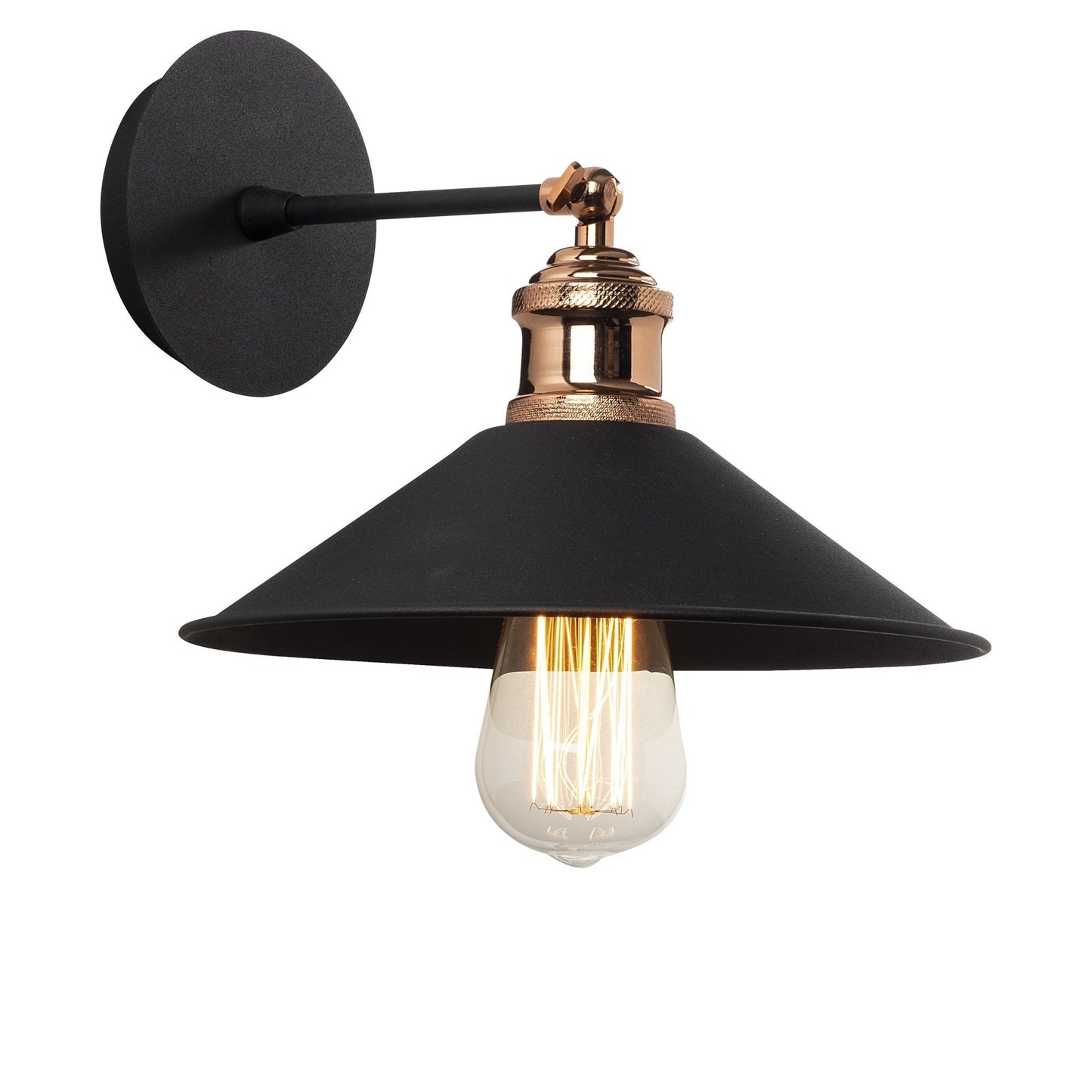 Aplique De Pared, Hierro , Negro, 24x24x20, Casquillo E 27 Max 40 W_3