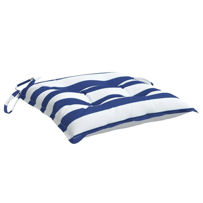 Vidaxl Cojines De Silla 4 Uds Tela A Rayas Azul Y Blanco 40x40x7 Cm_3