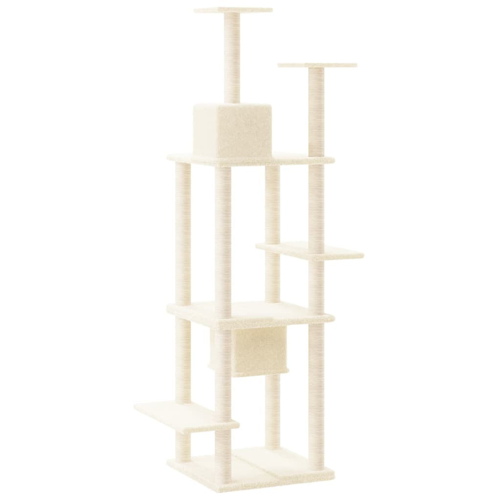 Vidaxl Rascador Para Gatos Con Postes De Sisal Crema 176 Cm_4
