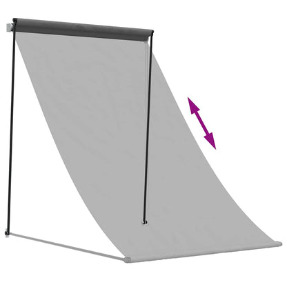 Toldo Retráctil De Tela Y Acero Gris Antracita 150x150 Cm_5