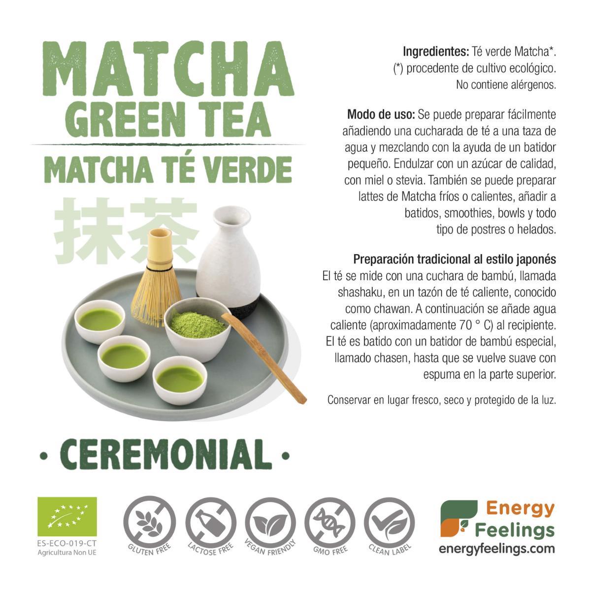 Té matcha ECO ceremonial, Energy Feelings, 100 g