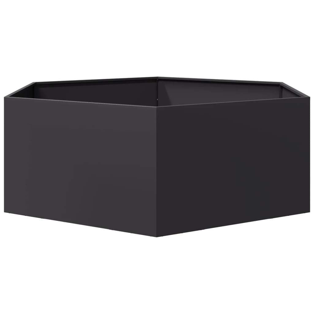 Jardinera Hexagonal Acero Negra 138x120x45 Cm_4