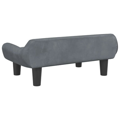 Cama Para Perros De Terciopelo Gris Oscuro 70x40x24 Cm / Vetonek_5