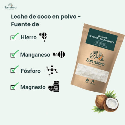 Leche De Coco En Polvo Bio - 1kg | Bebida Vegetal Ecológica Vegana, Sin Lactosa, Sin Azúcares Añadidos, Sin Gluten_5