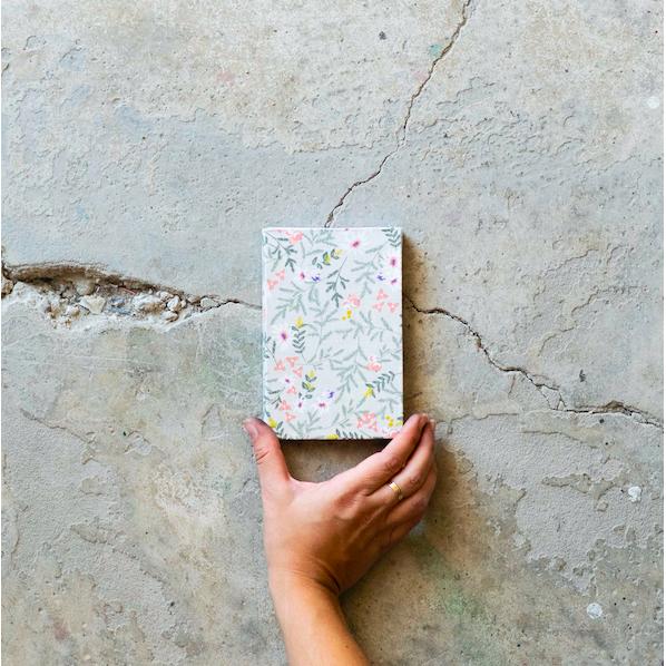 Kit Haz tu Libreta DIY  Tela cuadros azul y blanco