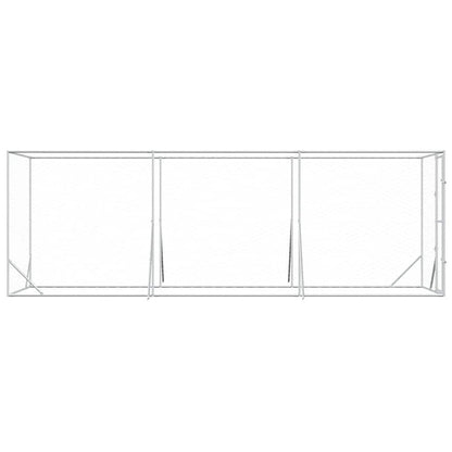 Perrera De Exterior Acero Galvanizado Plateado 2x6x2 M_4