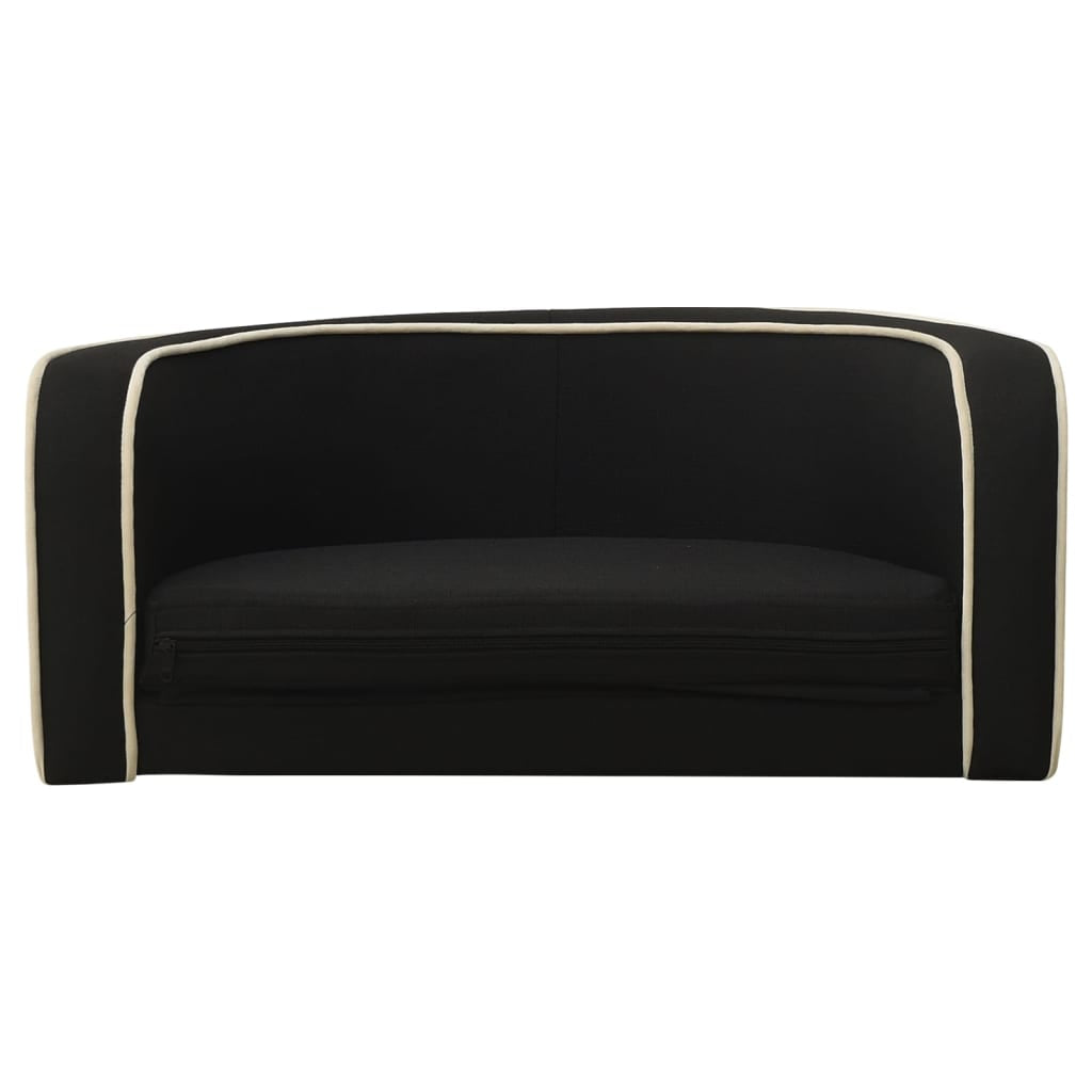 Vidaxl Sofá Plegable Para Perro Cojín Lavable De Lino Negro 76x71x30cm_4