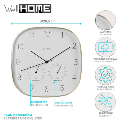 Well Home Reloj De Pared Marco Dorado Ø28,5x4cm_1