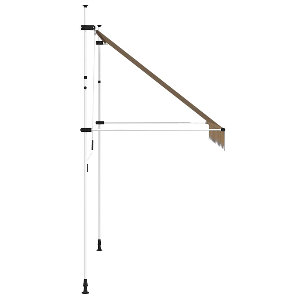 Toldo Manual Retráctil 250 Cm Amarillo Y Azul A Rayas_3