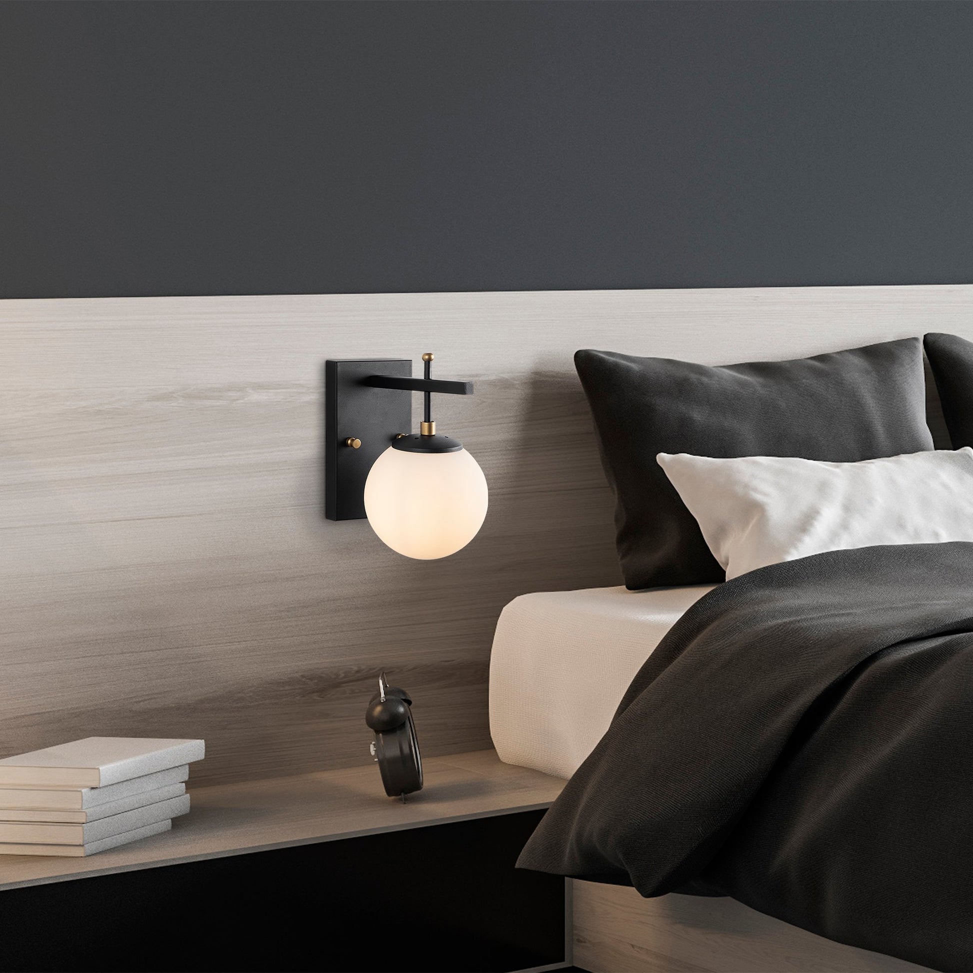 Aplique De Pared Pantalla Blanca, Metal , Negro, 15x20x15, Casquillo E14 Max 40 W_5