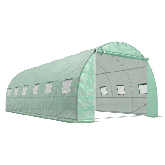 Invernadero De Jardín Outsunny Verde 12 Ventanas 6x3x2m_0