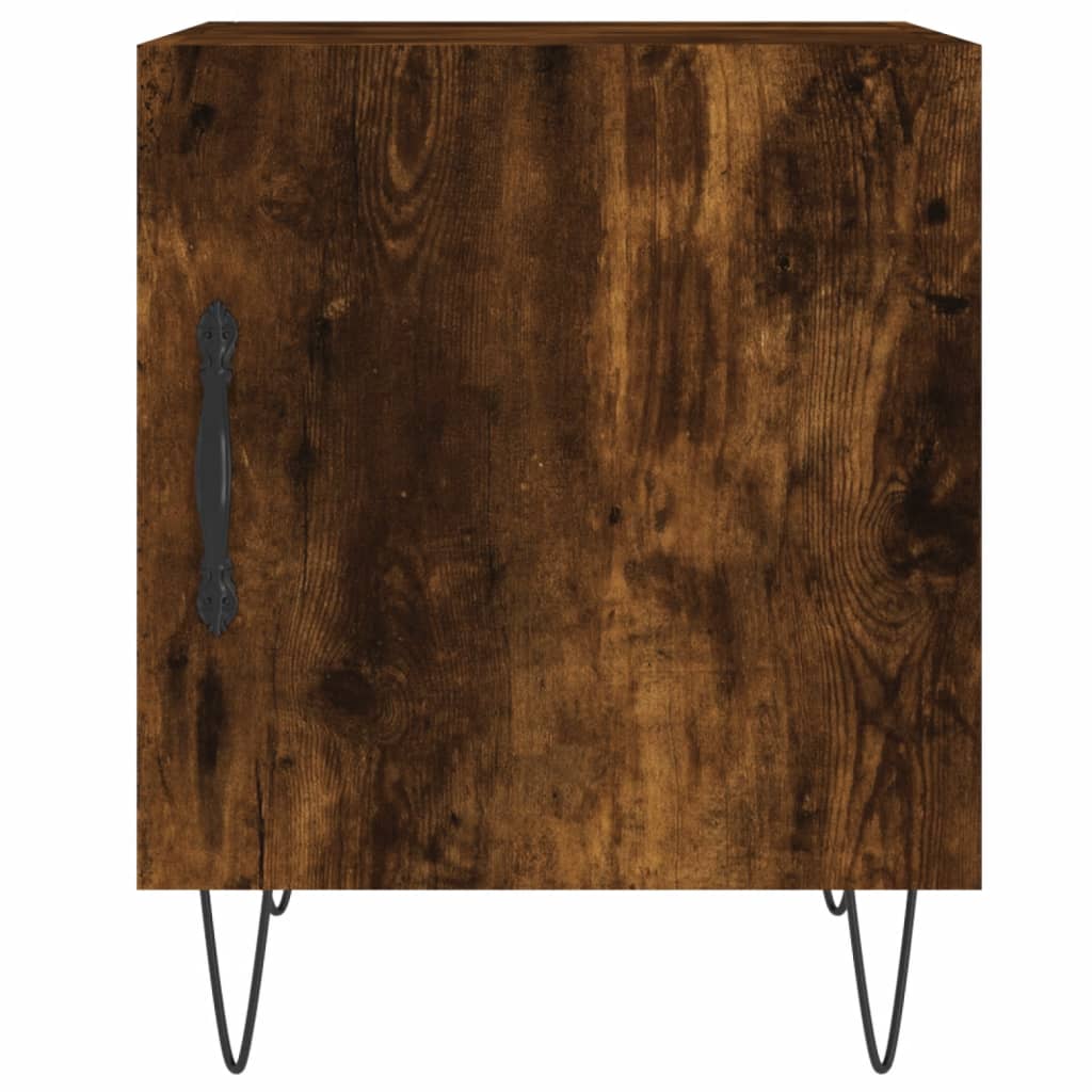 Mesita De Noche Madera De Ingeniería Roble Ahumado 40x40x50 Cm_4
