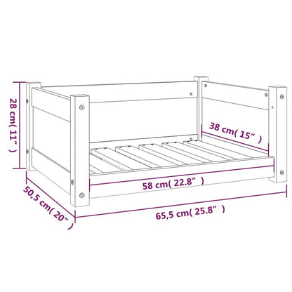 Vidaxl Cama Para Perros Madera Maciza De Pino Negro 65,5x50,5x28 Cm_2