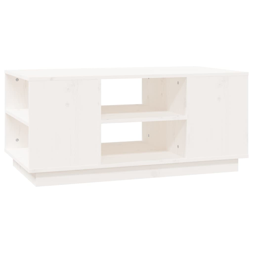 Mesa De Centro De Madera Maciza De Pino Blanco 90x49x40,5 Cm_0