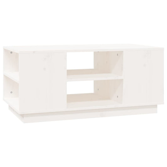 Mesa De Centro De Madera Maciza De Pino Blanco 90x49x40,5 Cm_0