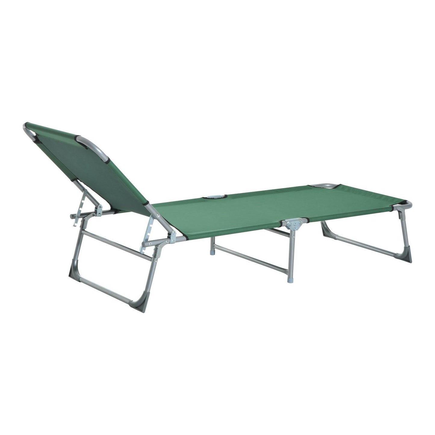 Outsunny Cama De Camping Plegable Tumbona Plegable Carga 120kg 187x58x28cm Verde_3