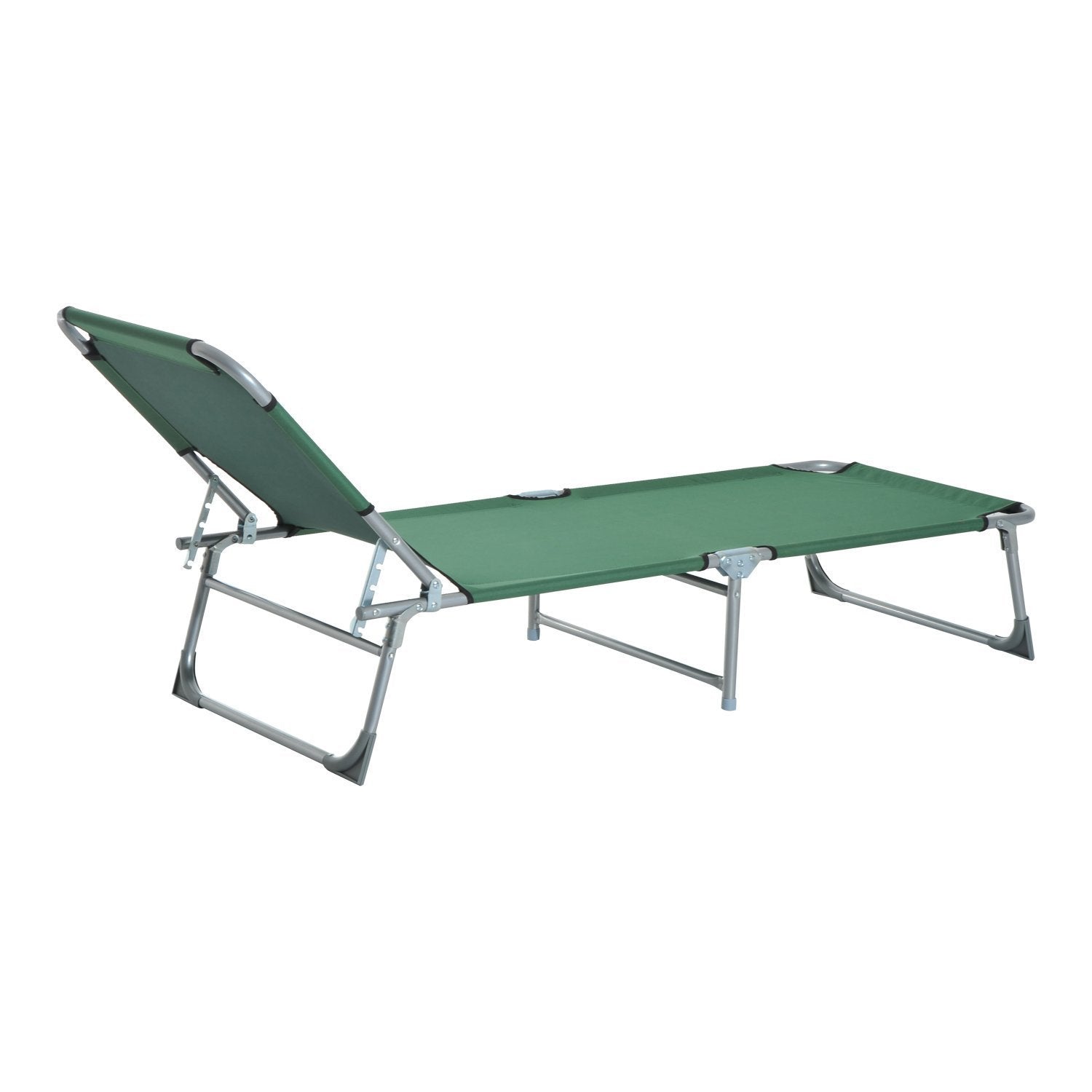 Outsunny Cama De Camping Plegable Tumbona Plegable Carga 120kg 187x58x28cm Verde_3