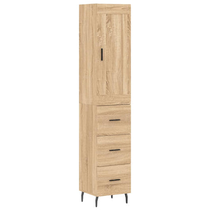 Aparador De Madera Contrachapada Roble Sonoma 34,5x34x180 Cm_1