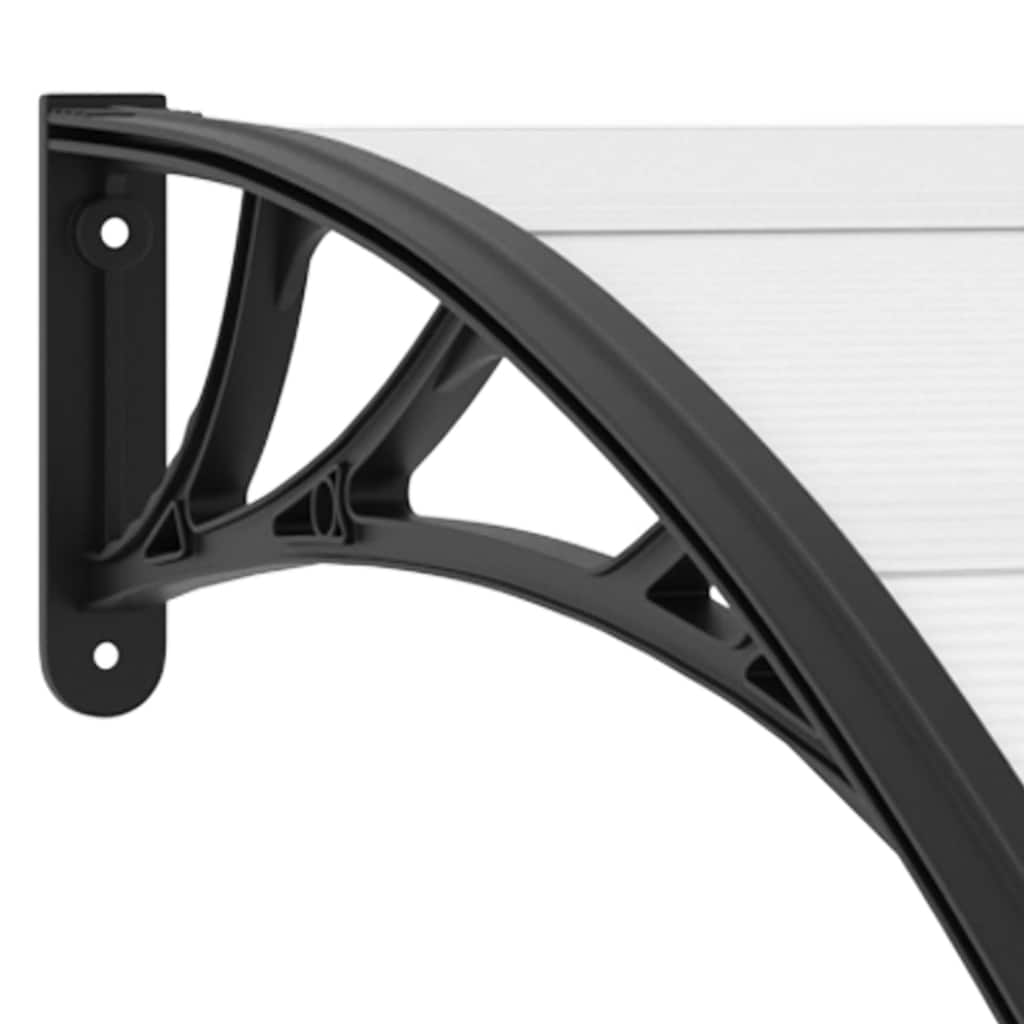 Marquesina Para Puerta Pc Negro Y Transparente 300x75 Cm_5