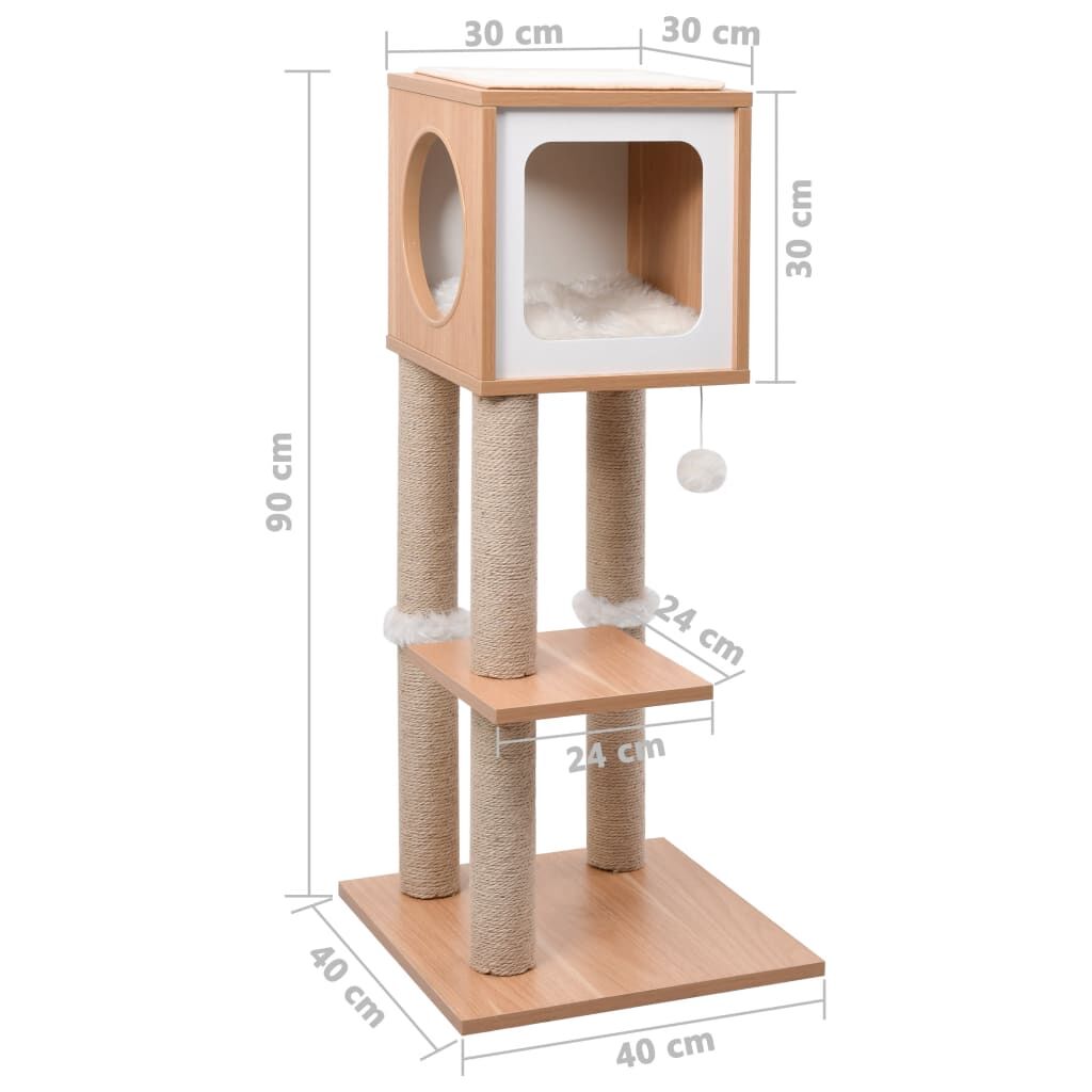 Vidaxl Rascador Para Gatos Con Alfombra Rascadora De Sisal 90 Cm_2