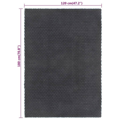 Alfombra Rectangular Algodón Antracita 120x180 Cm / Vetonek_5