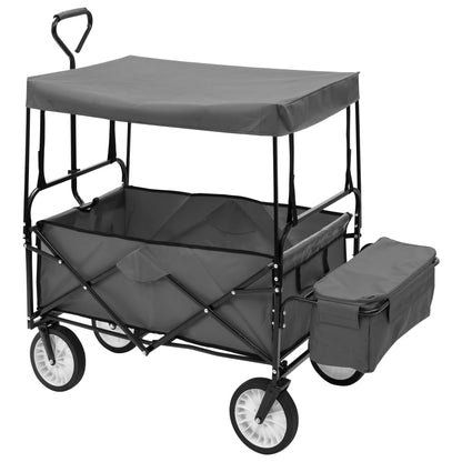 Carrito De Mano Plegable Con Capota Acero Gris_2
