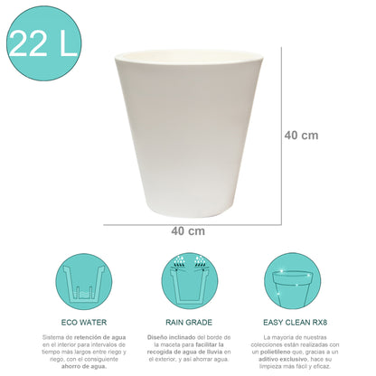 Macetero De Polietileno Blanco 40x40 Cm_1