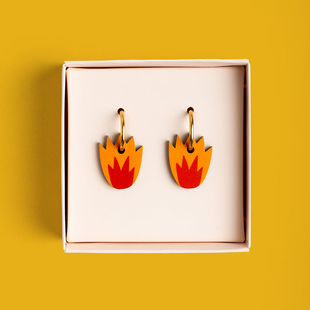 Pendientes Fire De Madera | Joyería Artesanal, Ligera Y Elegante | Diseño Natural Y Original_1