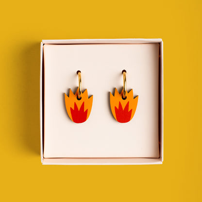 Pendientes Fire De Madera | Joyería Artesanal, Ligera Y Elegante | Diseño Natural Y Original_1