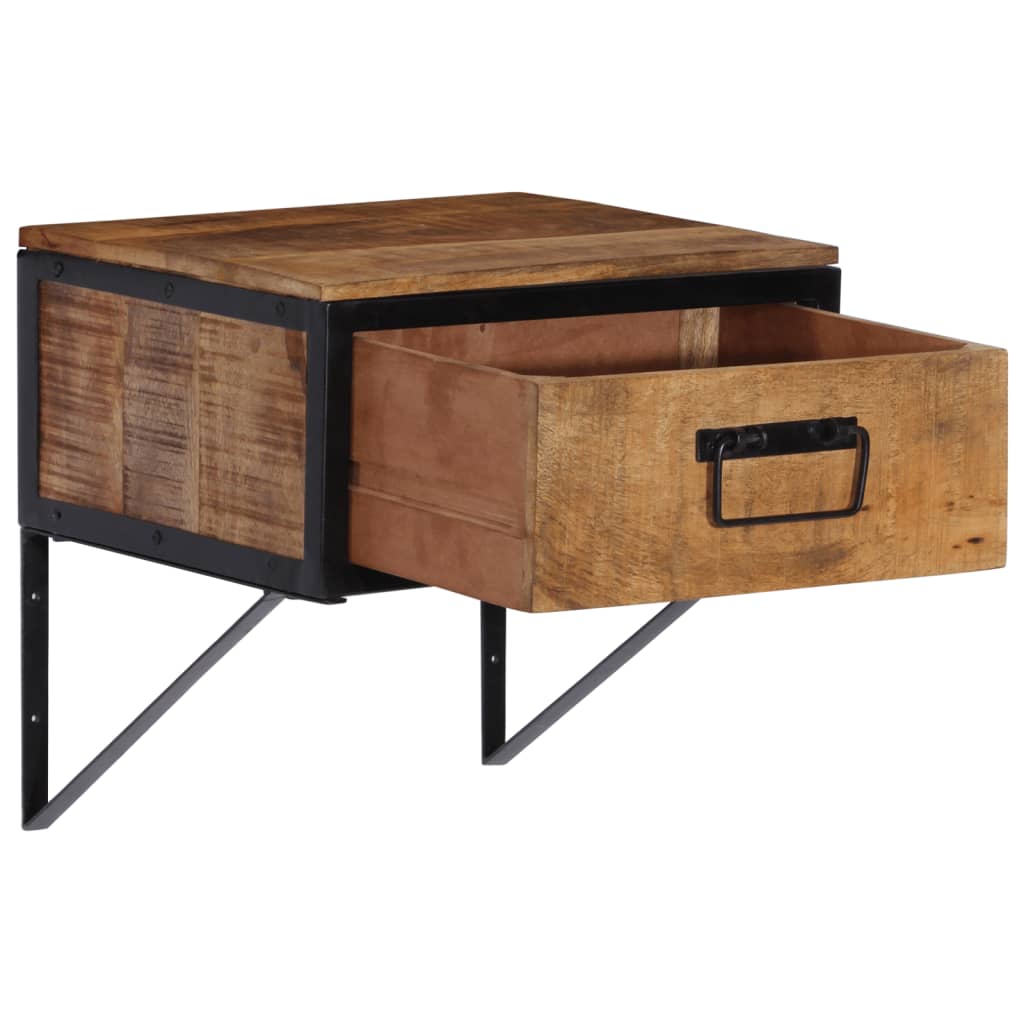 Mesita De Noche Madera Maciza De Mango 40x35x40 Cm_3