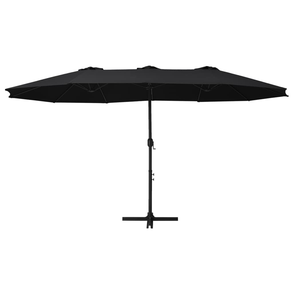 Vidaxl Sombrilla De Jardín Con Palo De Aluminio Negro 460x270 Cm_1