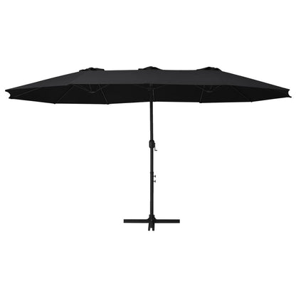 Vidaxl Sombrilla De Jardín Con Palo De Aluminio Negro 460x270 Cm_1