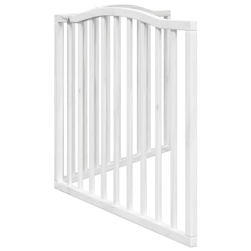 Vidaxl Puerta Para Perros Plegable 2 Paneles Madera Álamo Blanca 160cm_4