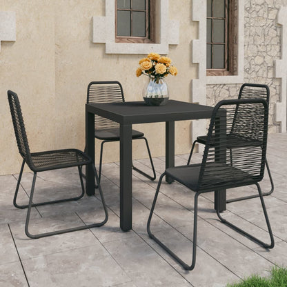 Vidaxl Set De Comedor De Jardín De 5 Piezas Pvc Ratán Negro_1