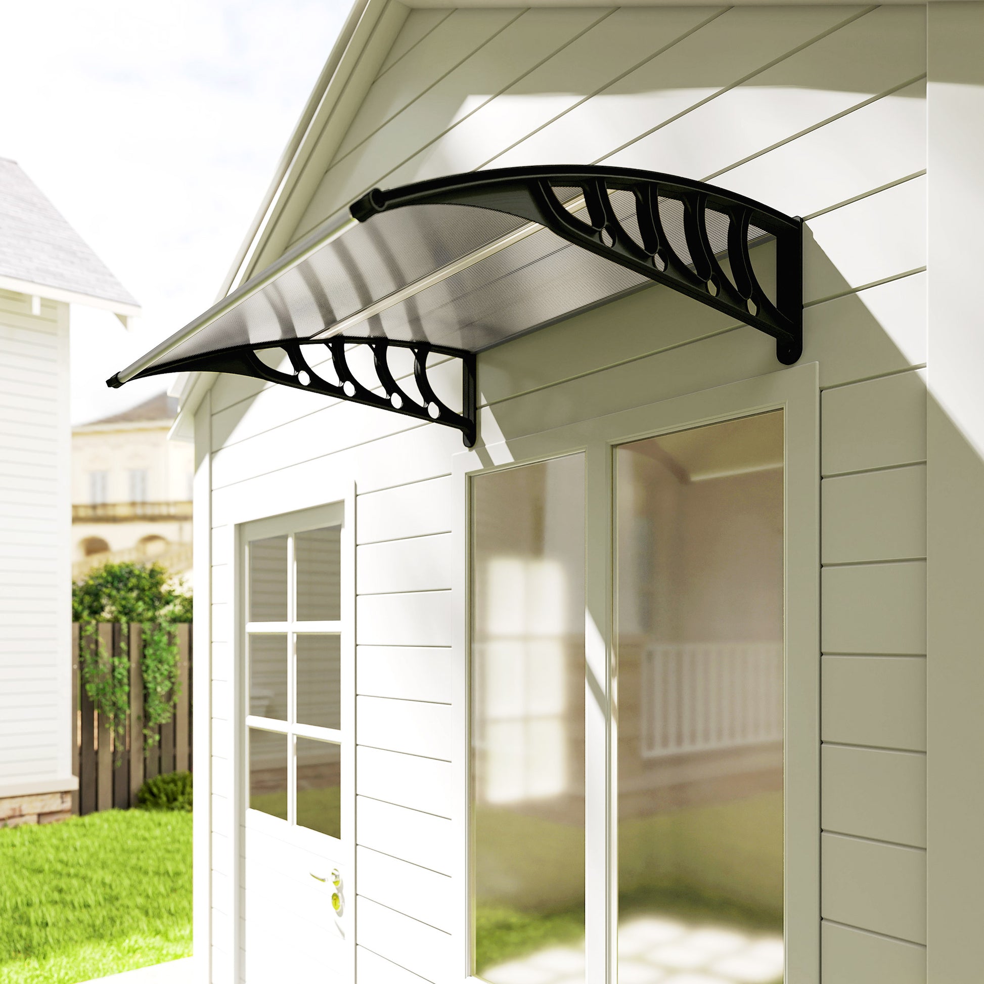 Outsunny Marquesina Para Puertas Y Ventanas 103x96,5 Cm Con Regleta De Aluminio_4