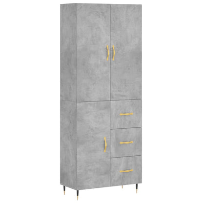 Aparador Alto Madera Contrachapada Gris Hormigón 69,5x34x180 Cm_1