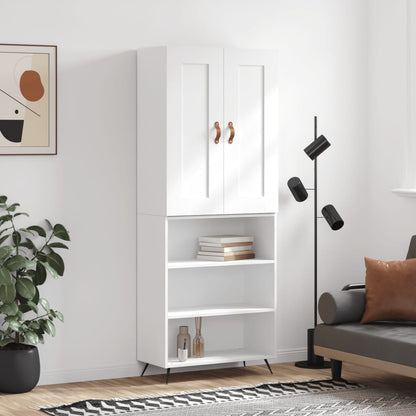 Aparador Alto Madera Contrachapada Blanco 69,5x34x180 Cm_0