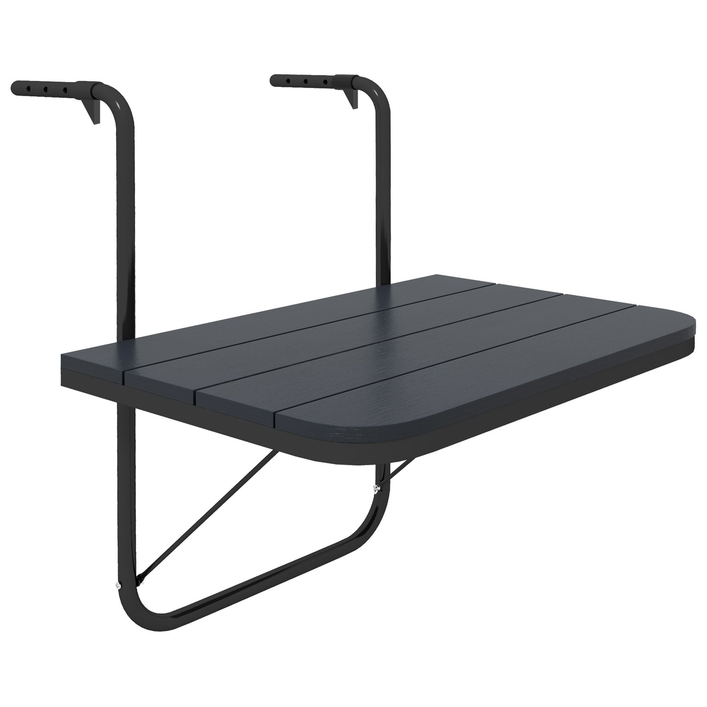 Outsunny Mesa Colgante De Balcón Plegable De Aluminio 60x40x55-64 Cm Negro_0