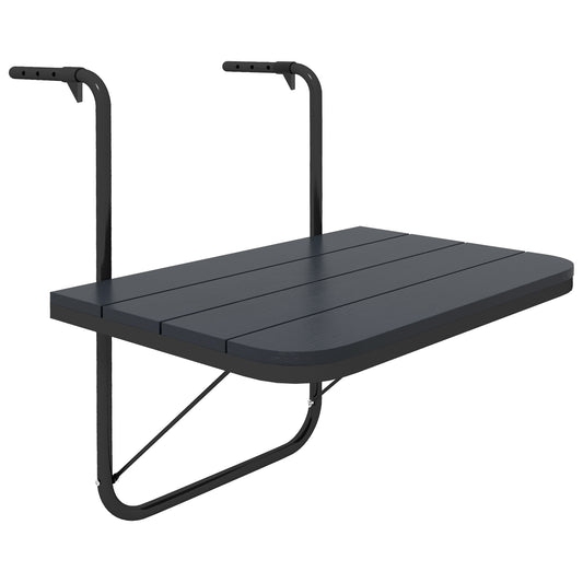 Outsunny Mesa Colgante De Balcón Plegable De Aluminio 60x40x55-64 Cm Negro_0