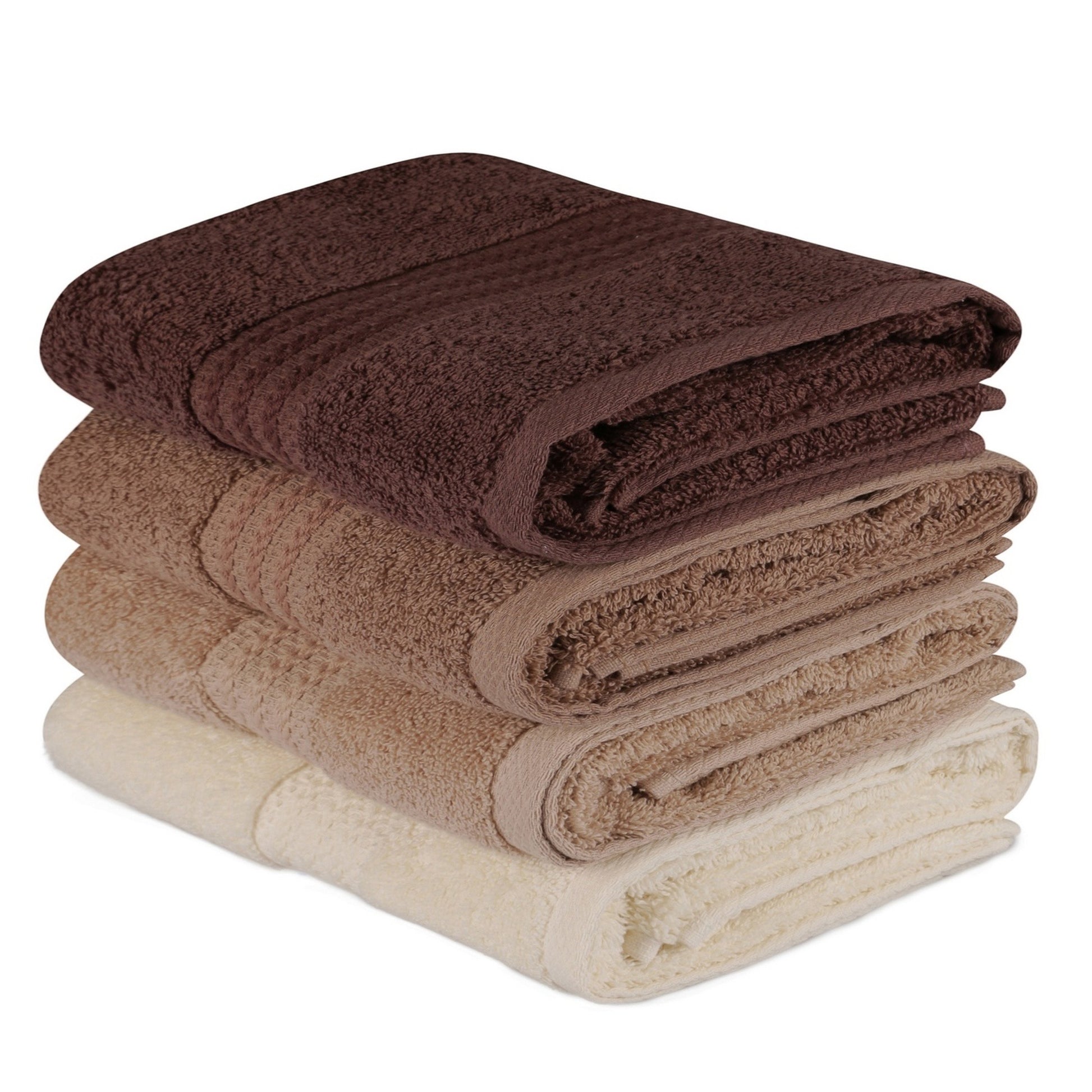 Juego De Toallas De Mano (4 Piezas) Crema, Beige Y Marrón_0