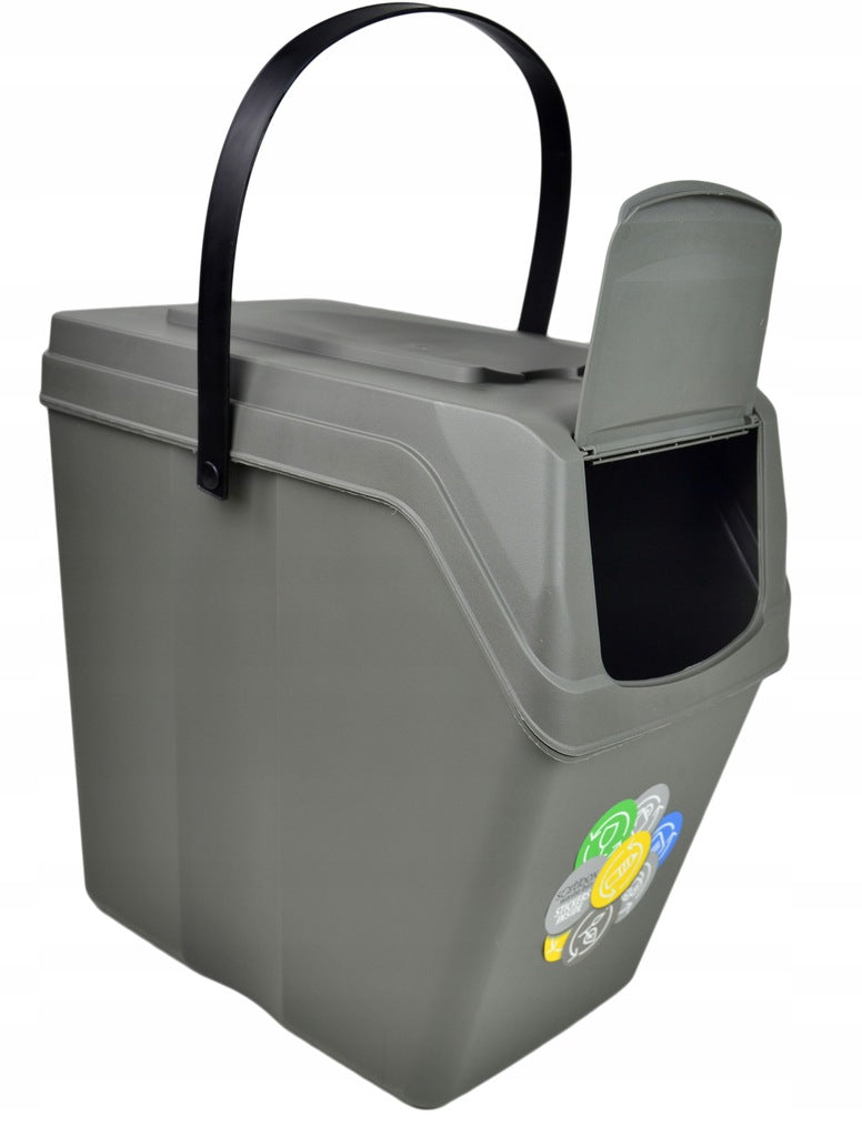 Set De 5 Cubos De Basura Keden Sortibox Para Reciclado, Gris, Volumen 5x25l_4