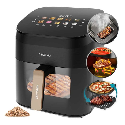 Cecotec Freidora Sin Aceite Con Grill 6.5l Cecofry&grill Smokin' 6500 Plus. 2200 W, Freidora, Grill Y Plancha_0