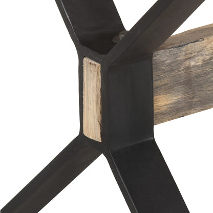 Mesa De Comedor De Madera De Mango Rugosa 160x80x76 Cm_4