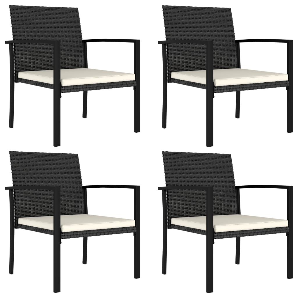 Vidaxl Sillas De Comedor De Jardín 4 Unidades Ratán Sintético Negro_0