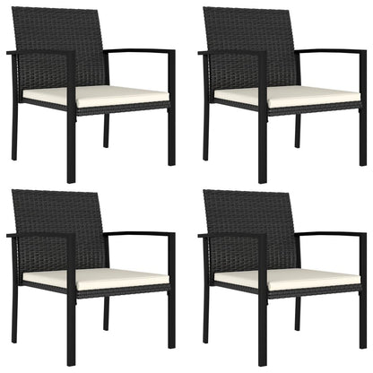 Vidaxl Sillas De Comedor De Jardín 4 Unidades Ratán Sintético Negro_0